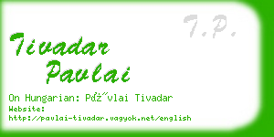 tivadar pavlai business card